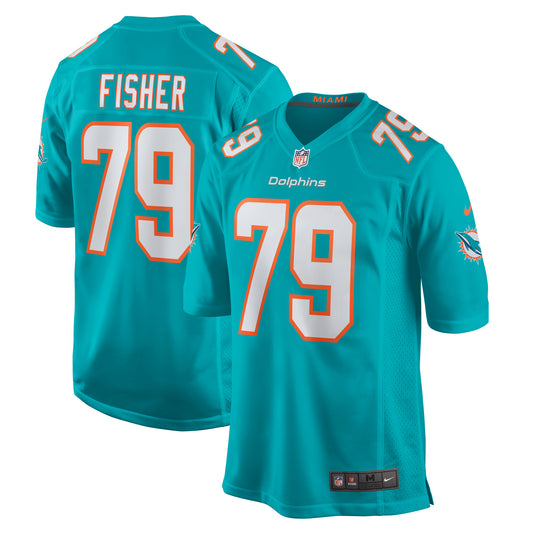 Eric Fisher Miami Dolphins Nike Home Game Player Jersey - Aqua