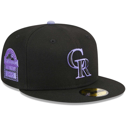 Colorado Rockies New Era Pastel Undervisor 59FIFTY Fitted Hat - Black